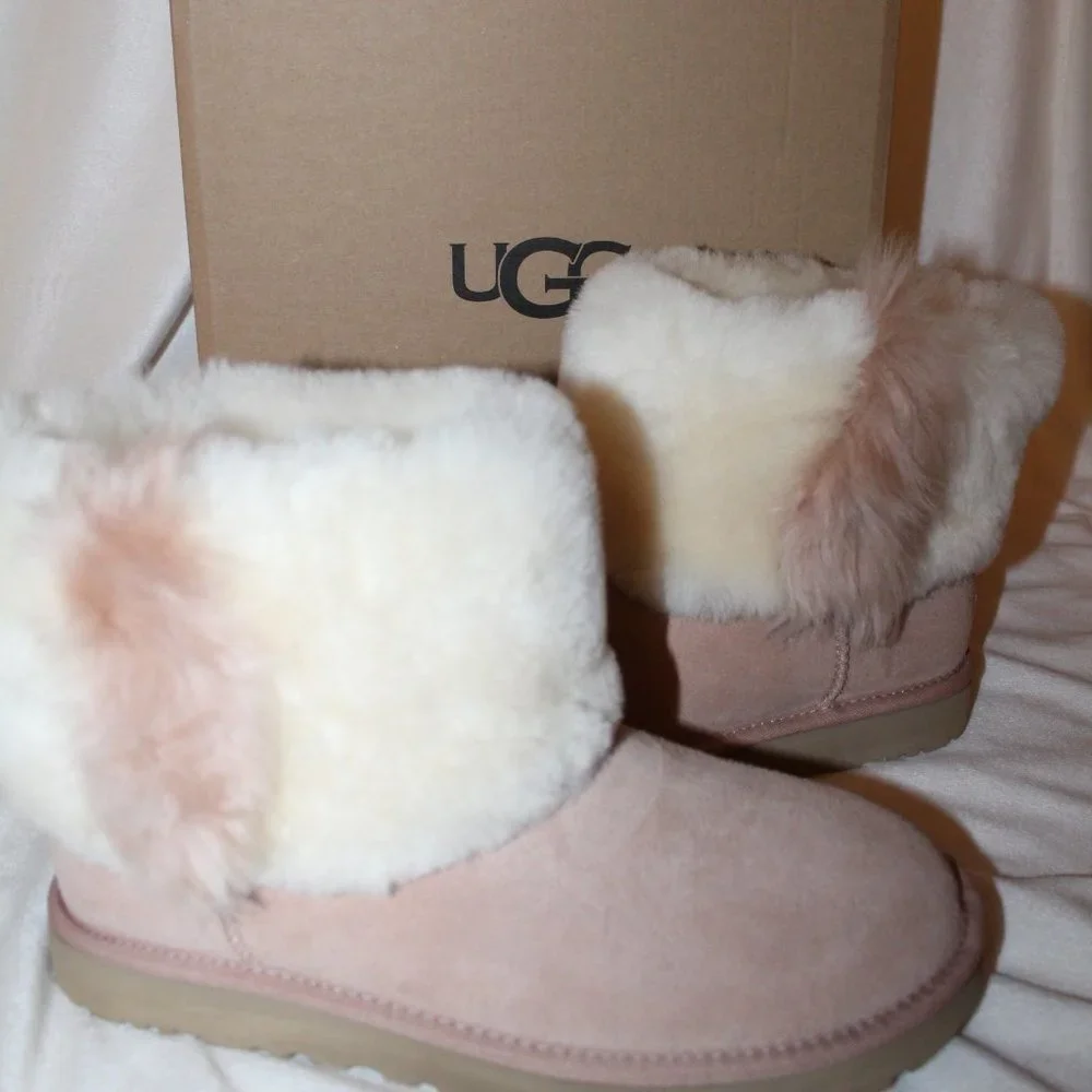 NIB‎ UGG WOMEN'S MINI WISP SUEDE SHEARLING LINED WINTER BOOTS ARROYO